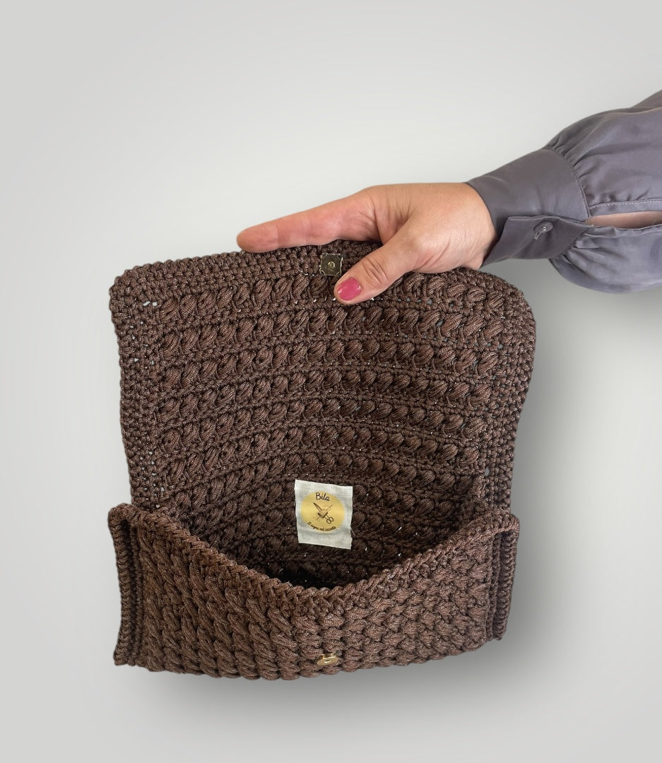 Pochette lurex brown