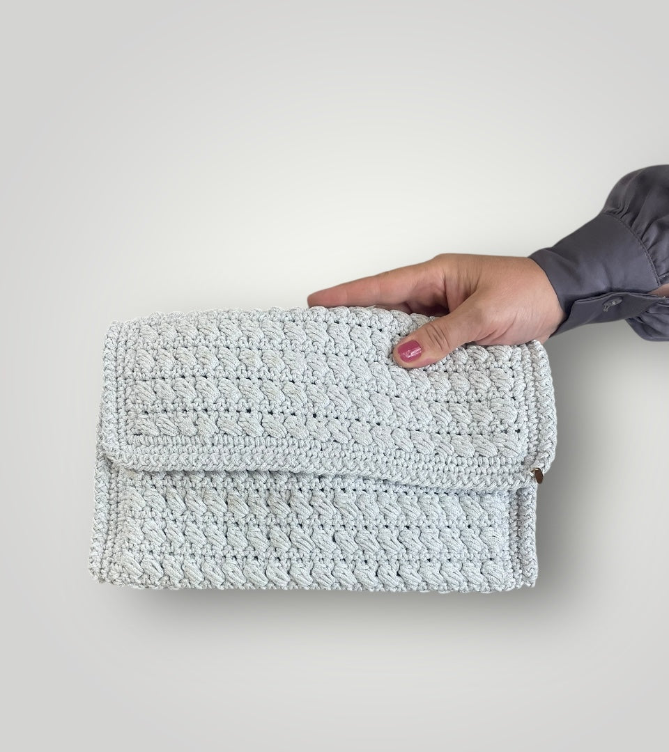 Pochette lurex bianca