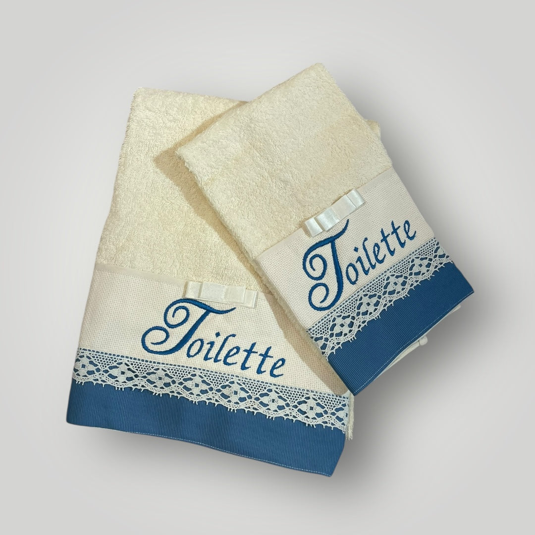 Coppia di asciugamani viso e ospite personalizzabili