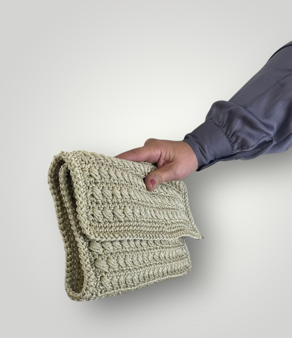 Pochette lurex sabbia