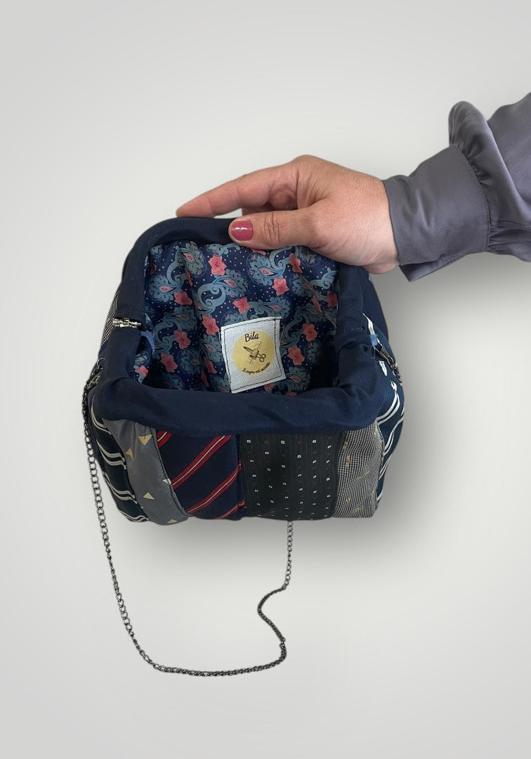 Mini clutch blu- grigia