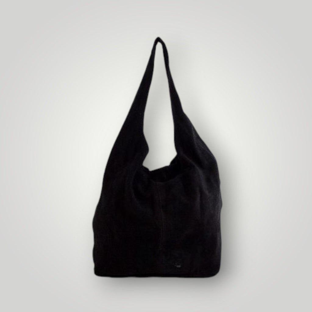 Borsa a sacca in pelle scamosciata