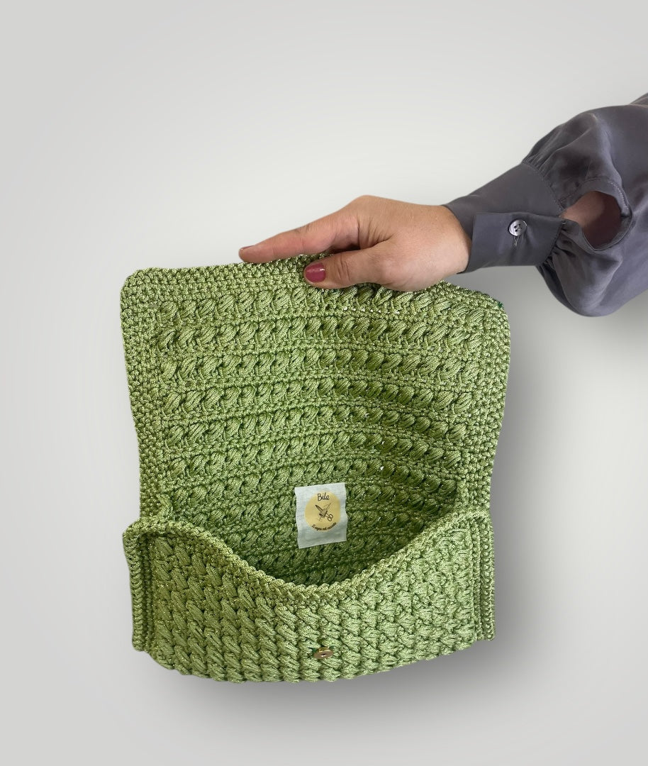 Pochette lurex verde