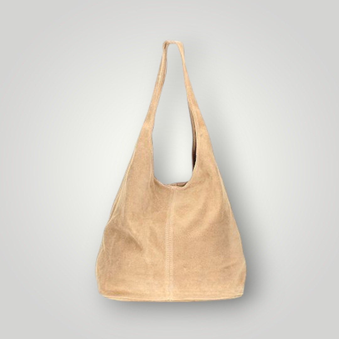 Borsa a sacca in pelle scamosciata