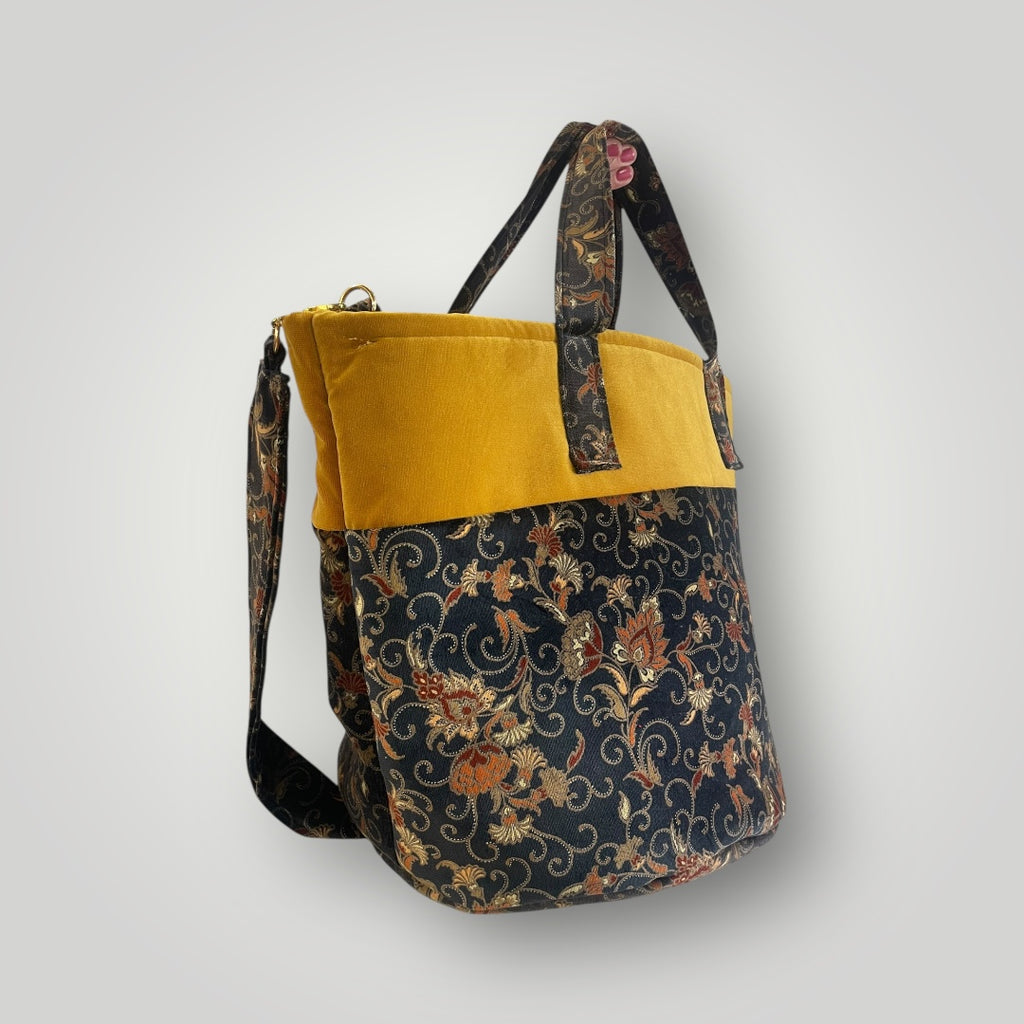 Maxi bag  "Black floral velvet"