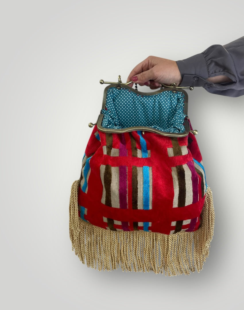 " Red velvet" vintage bag