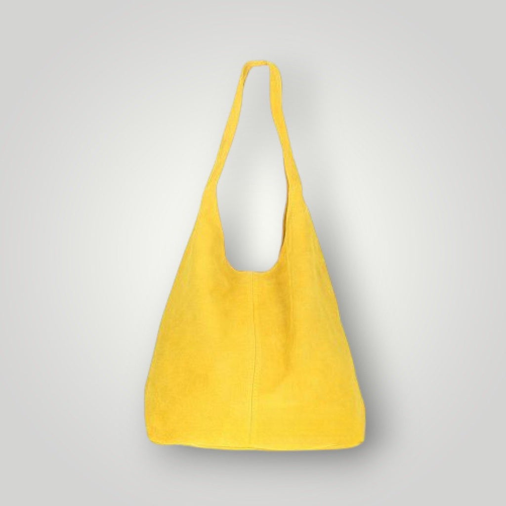 Borsa a sacca in pelle scamosciata