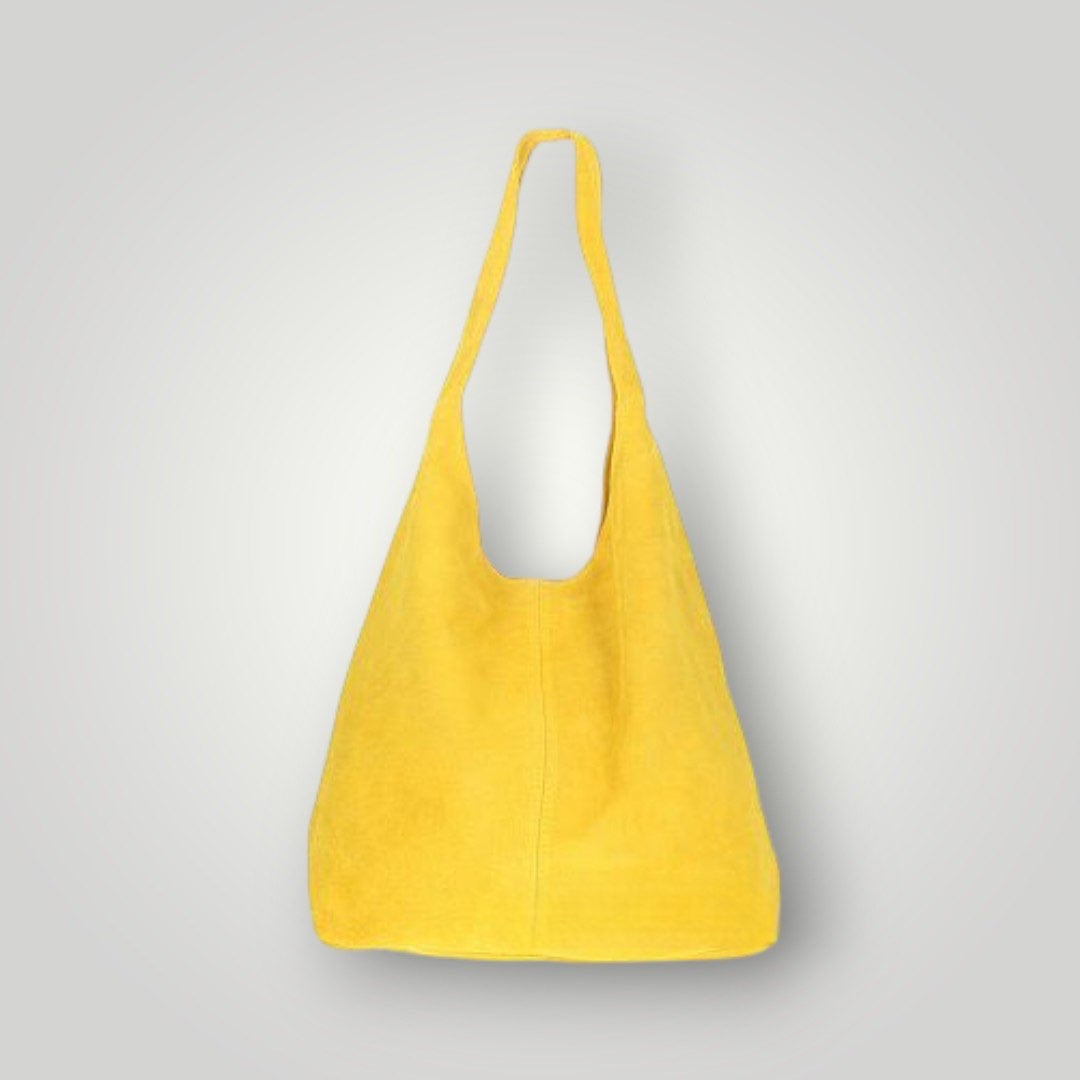 Borsa a sacca in pelle scamosciata