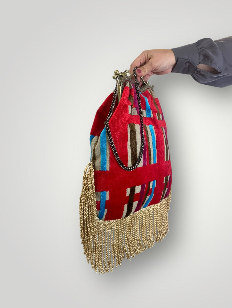 " Red velvet" vintage bag