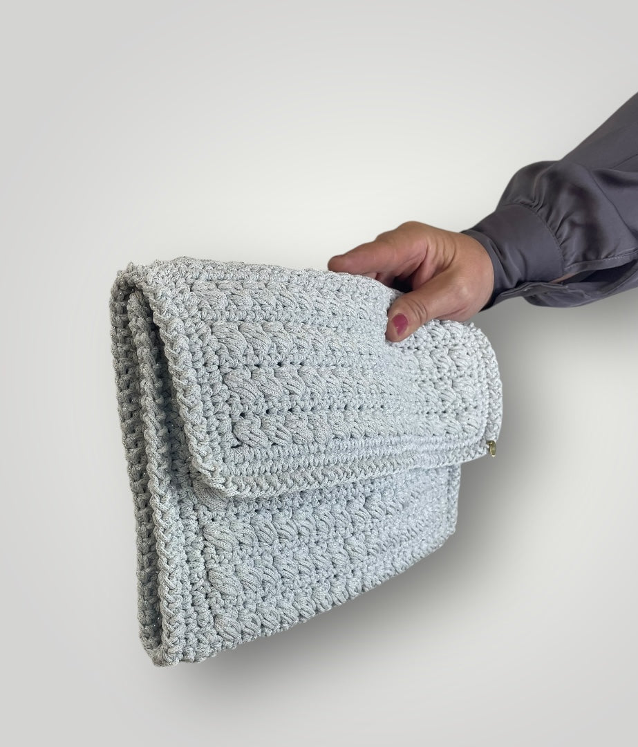 Pochette lurex bianca