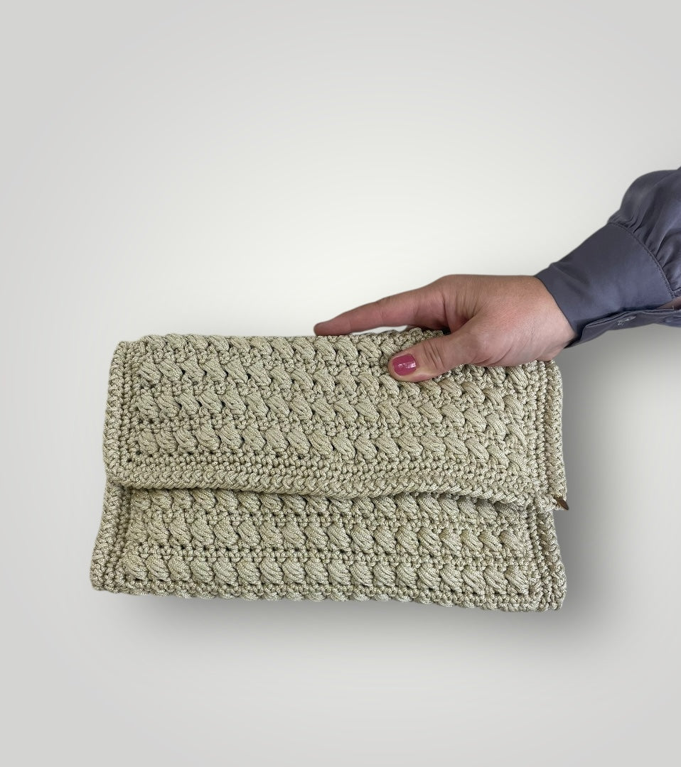 Pochette lurex sabbia