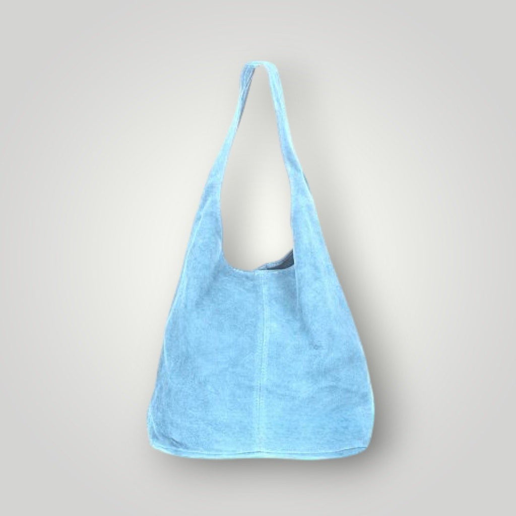 Borsa a sacca in pelle scamosciata