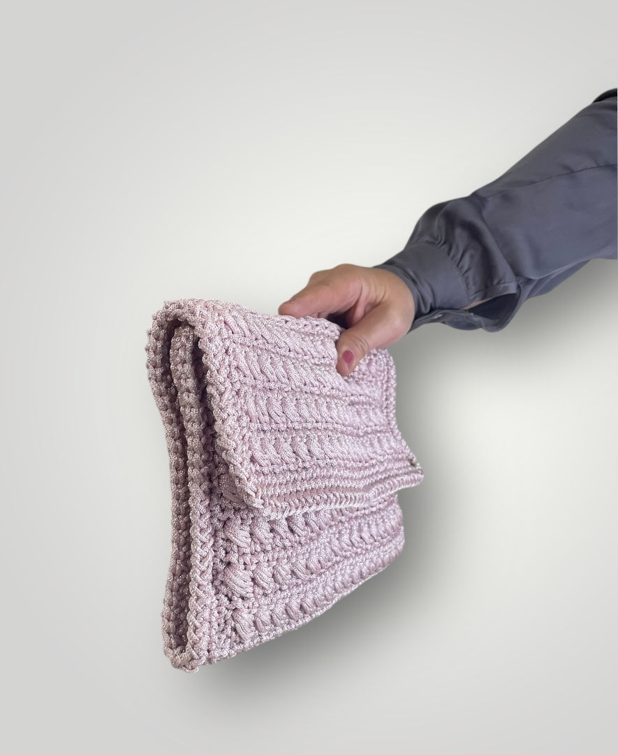 Pochette lurex rosa cipria