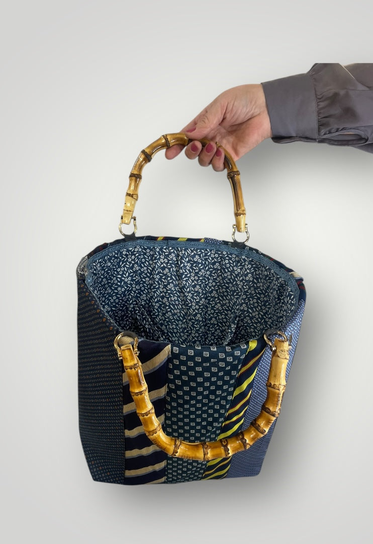Tote tie bag blu