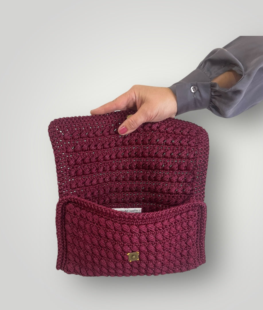 Pochette lurex vinaccia