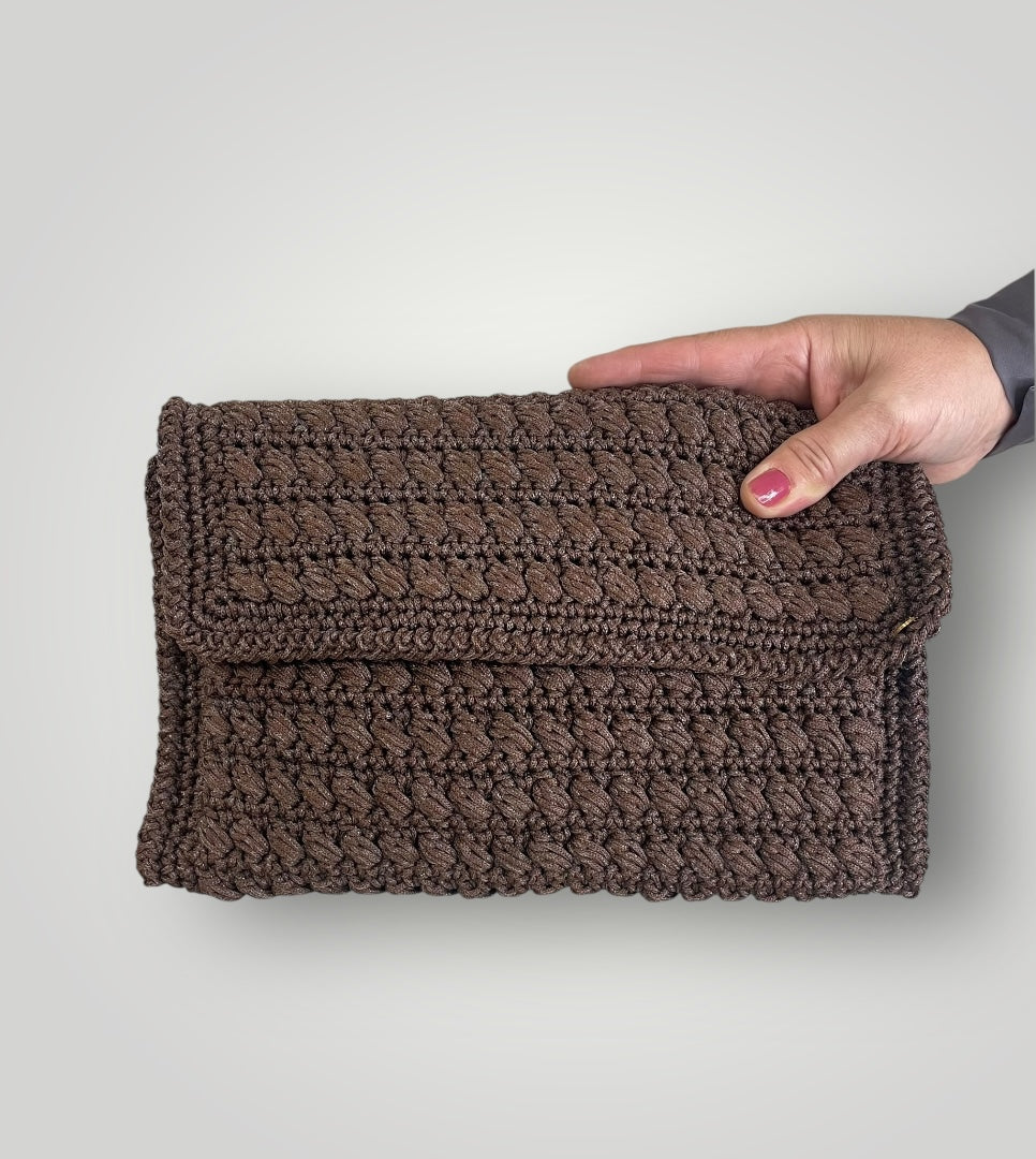 Pochette lurex brown