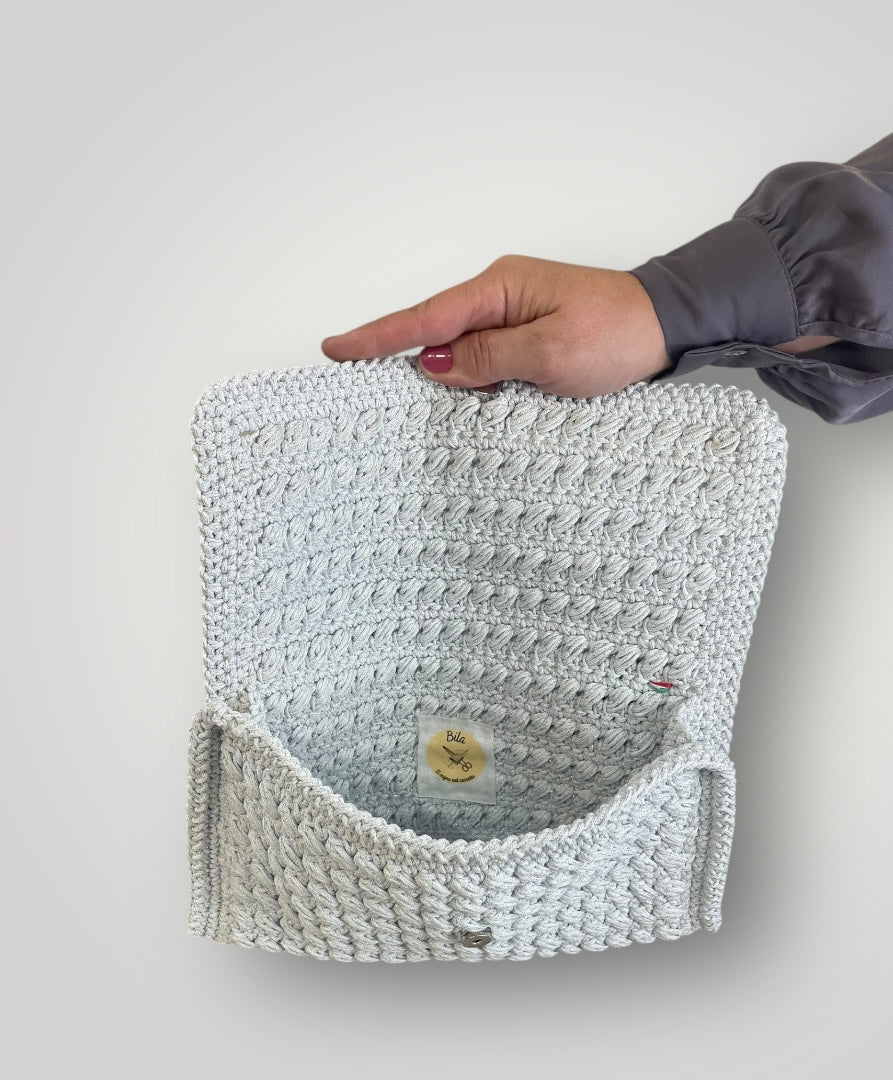 Pochette lurex bianca