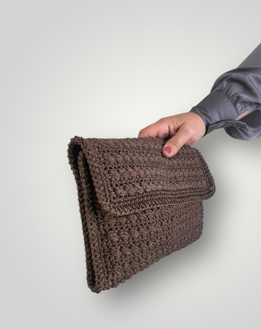 Pochette lurex brown