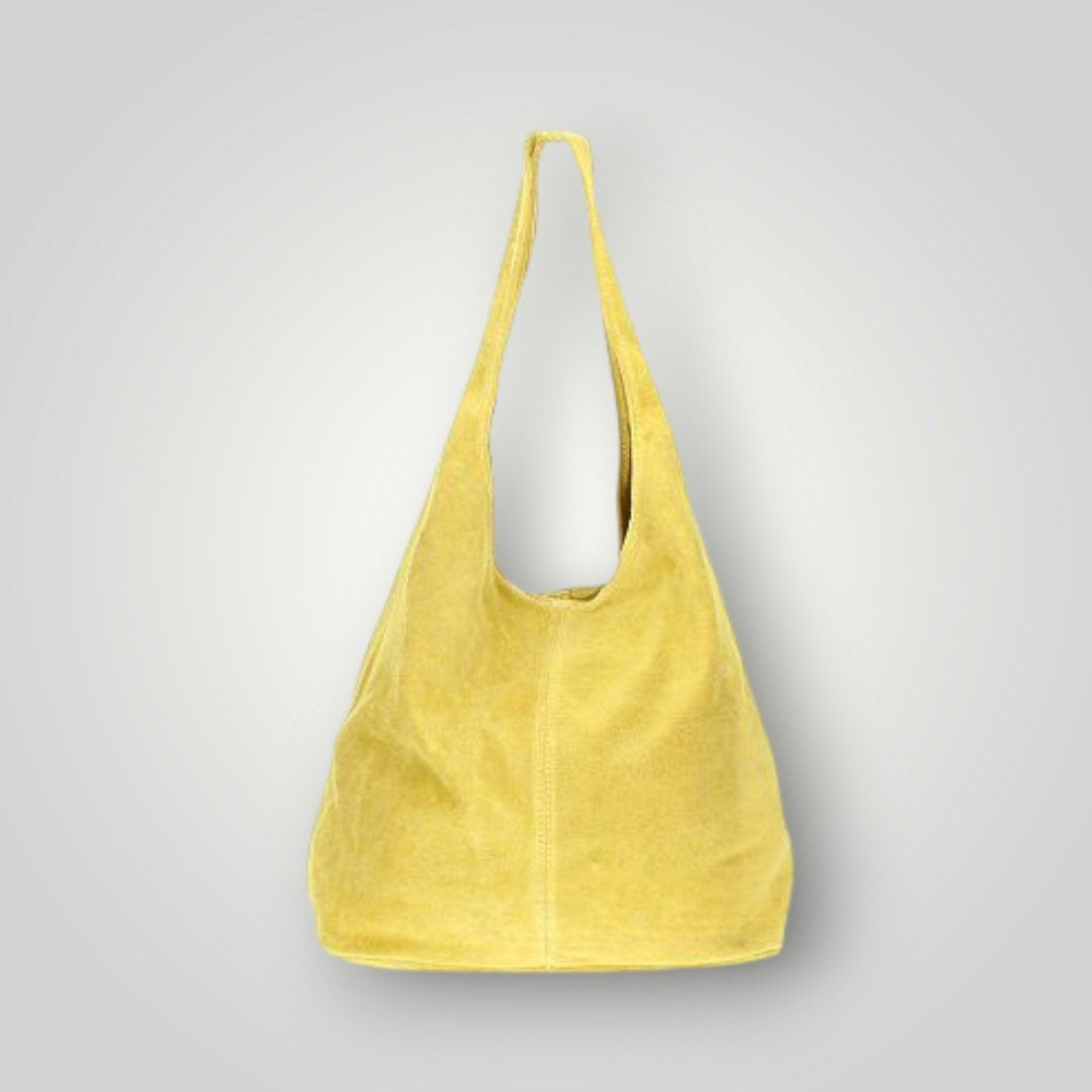 Borsa a sacca in pelle scamosciata