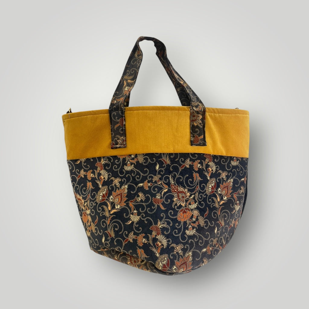 Maxi bag  "Black floral velvet"