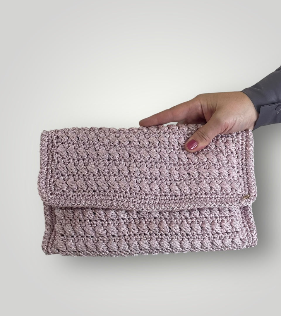 Pochette lurex rosa cipria
