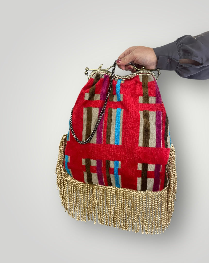 " Red velvet" vintage bag