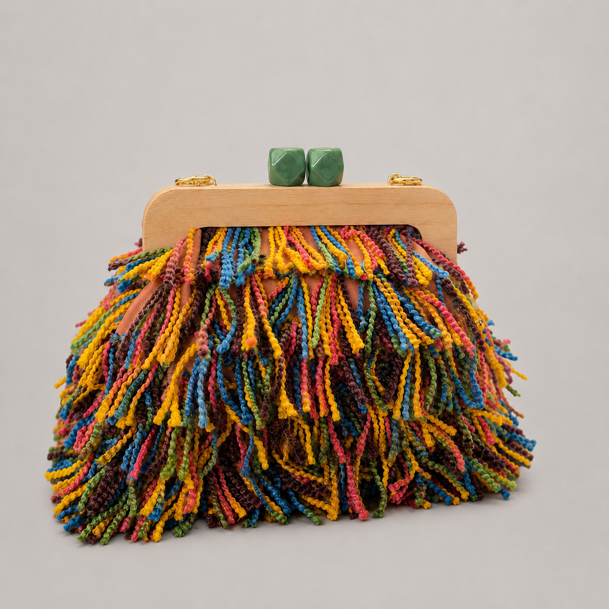 Borsa clutch con frange
